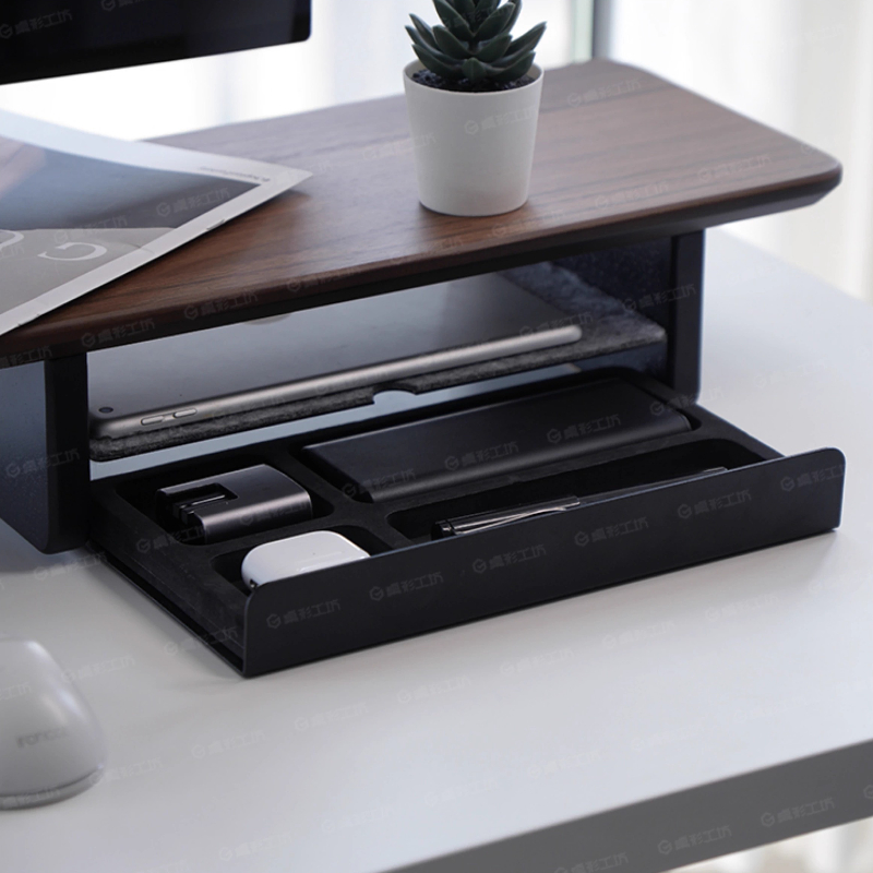 Home Office Desk With Drawers - حامل شاشة، أدراج تخزين، منظم مكتب