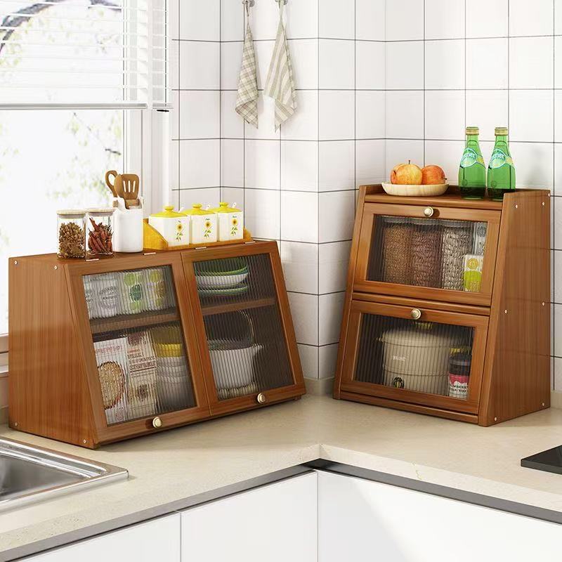 Desktop Organizer Bamboo - خزانة المطبخ المصنوعة من الخيزران مع