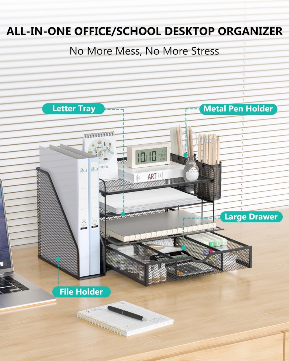 منظم ملفات مكتبي من 4 طبقات مع - مراجعة Office Drawer Organizer وسعره