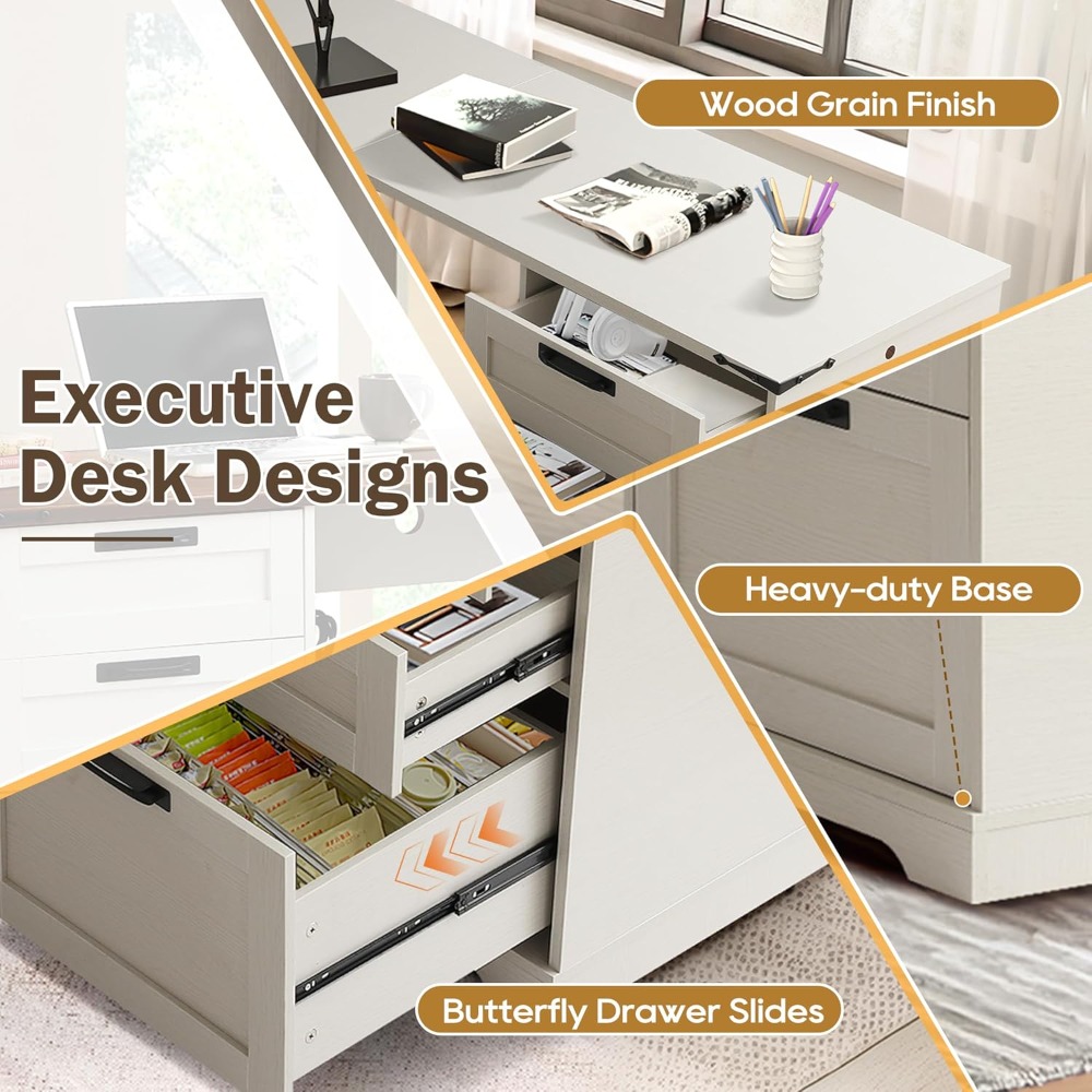 مكتب تنفيذي على شكل حرف L مقاس - مراجعة Home Office Desk With Drawers وسعره
