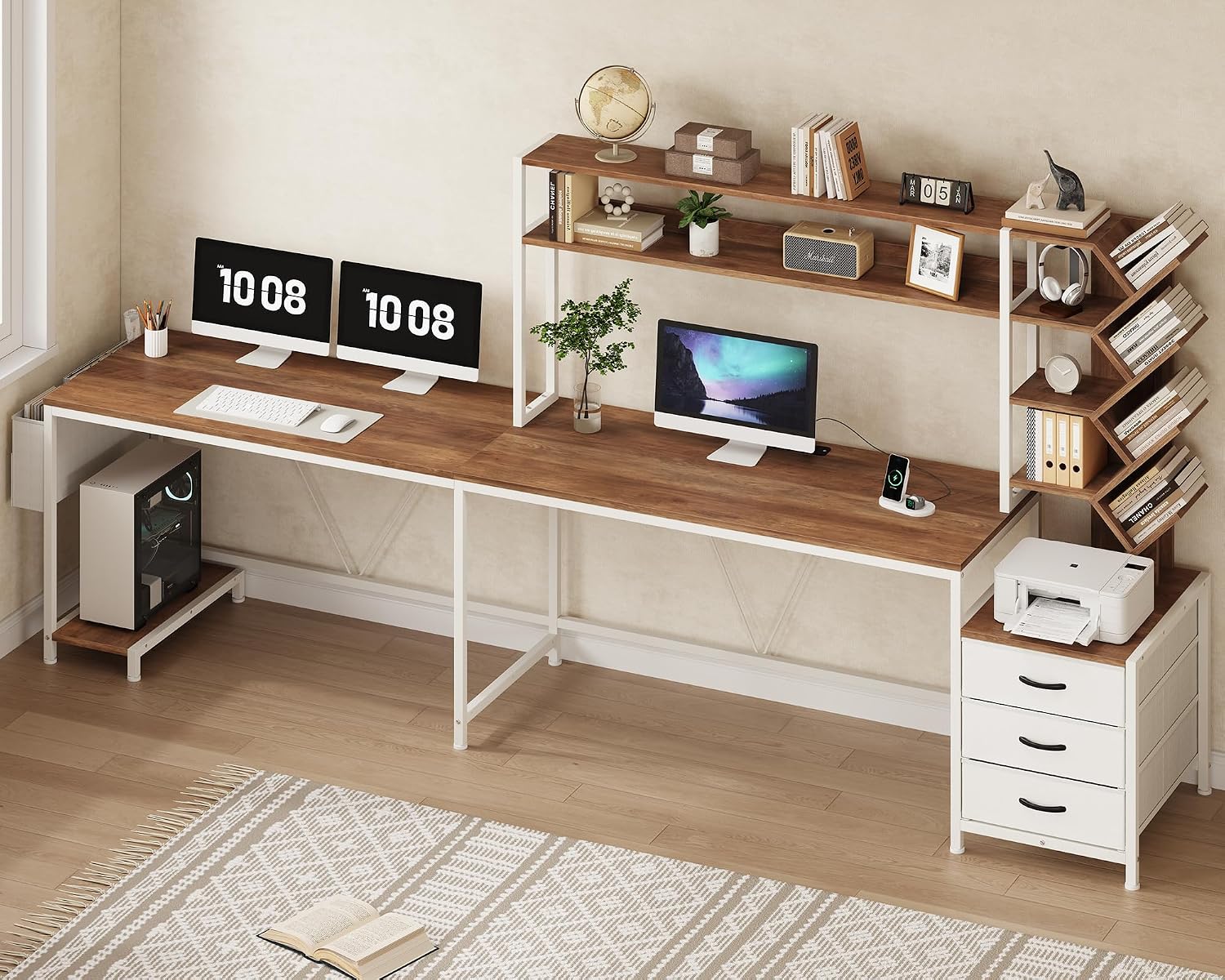 مكتب على شكل حرف L بطول 63 بوص - مراجعة Home Office Desk With Drawers وسعره
