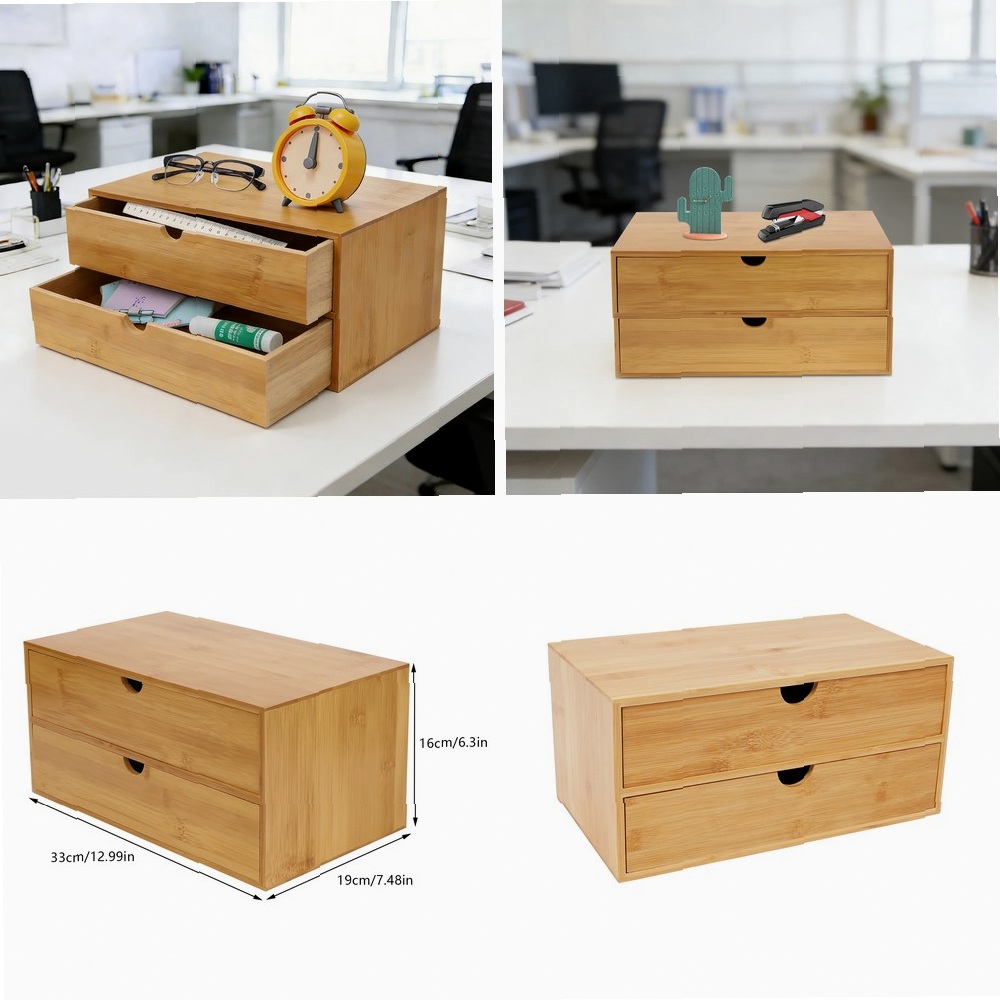 منظم مكتب، صندوق تخزين لوازم ا - مراجعة Desktop Organizer Bamboo وسعره
